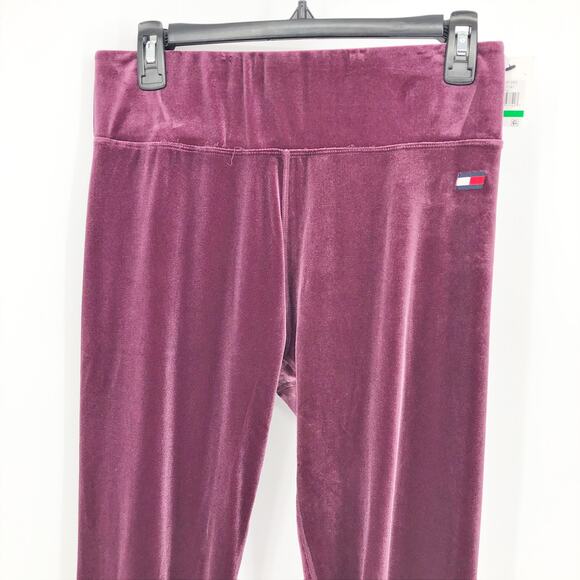TOMMY HILFIGER Women's Velvet Active Leggings XS Purple High Waisted NWT - Picture 6 of 16